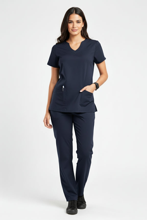 Women's 4-Pocket Scallop Neck Scrub